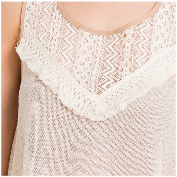 🆕 Ryu A’reve Tunic Crochet Detail w/ Delicate Fringe Sz.S - Picture 3 of 3